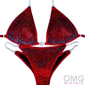 Red OMG Bikinis Competition Suit